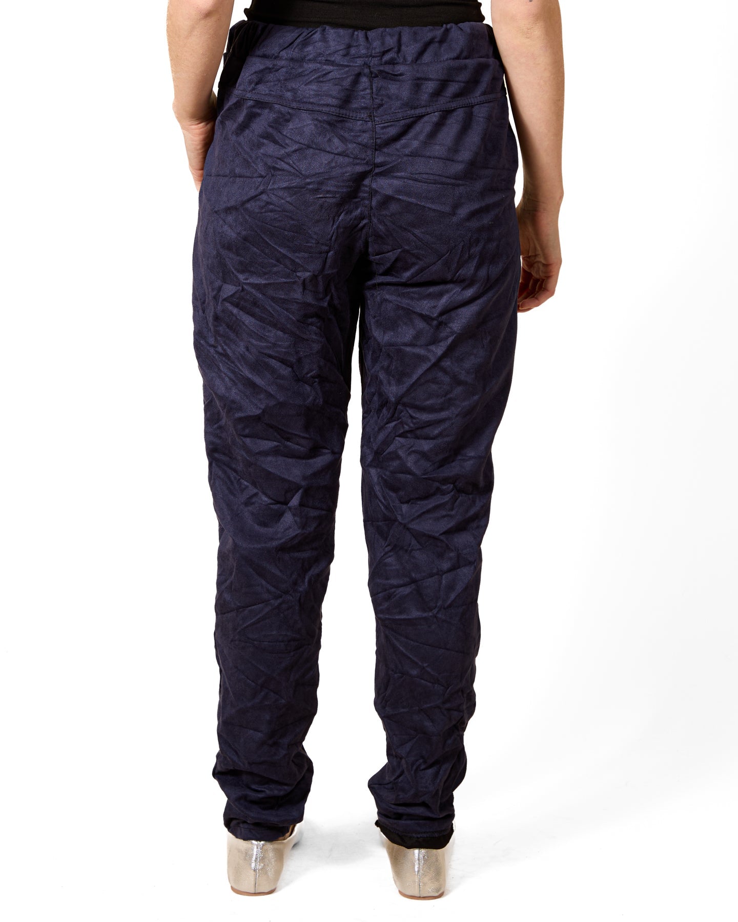 Midnight Pull On Drawstring Crushed Velour Pant