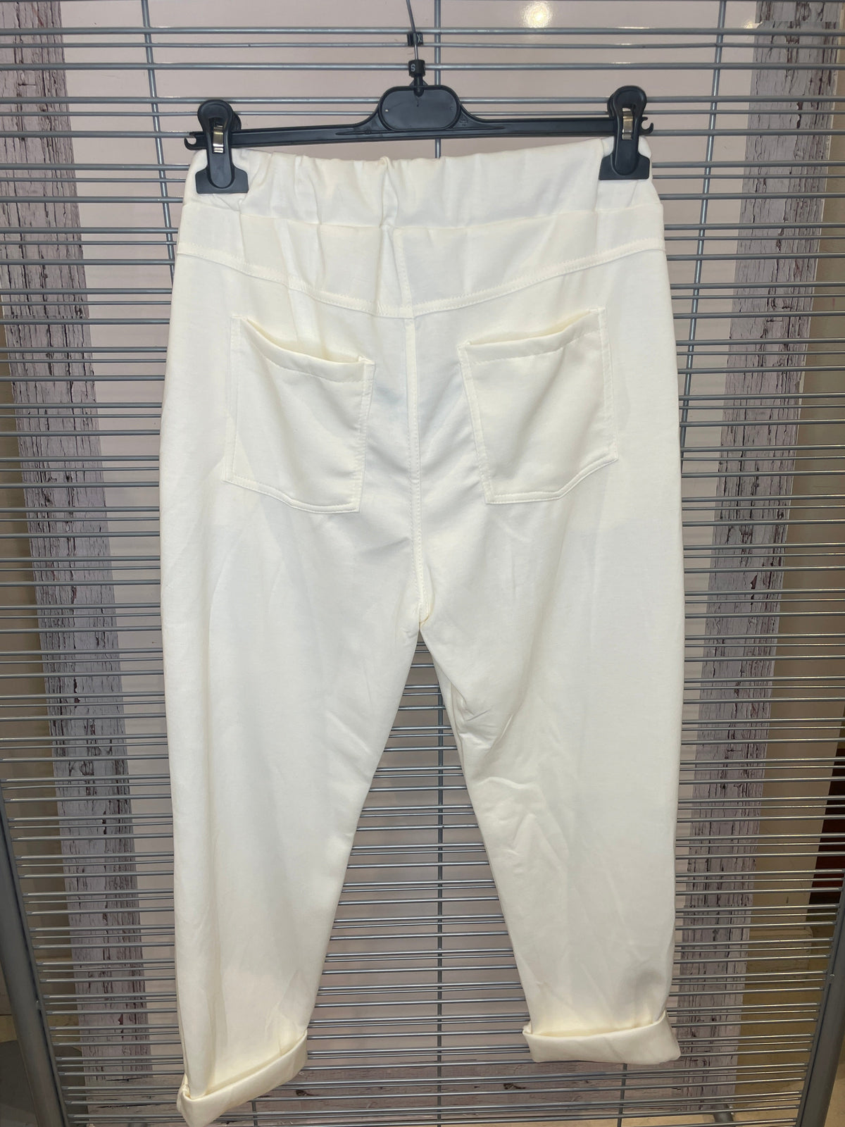 Heart Patch Jogger Pants with Drawstring – Cream