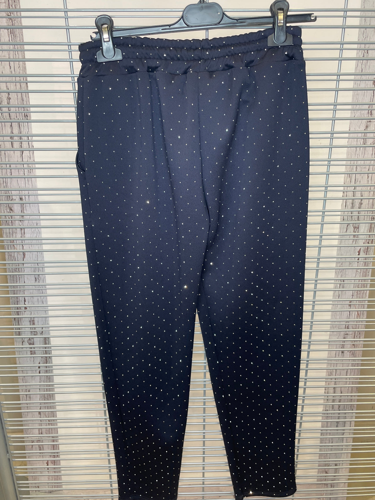 Studded Jogger Pants with Drawstring Waist – Navy