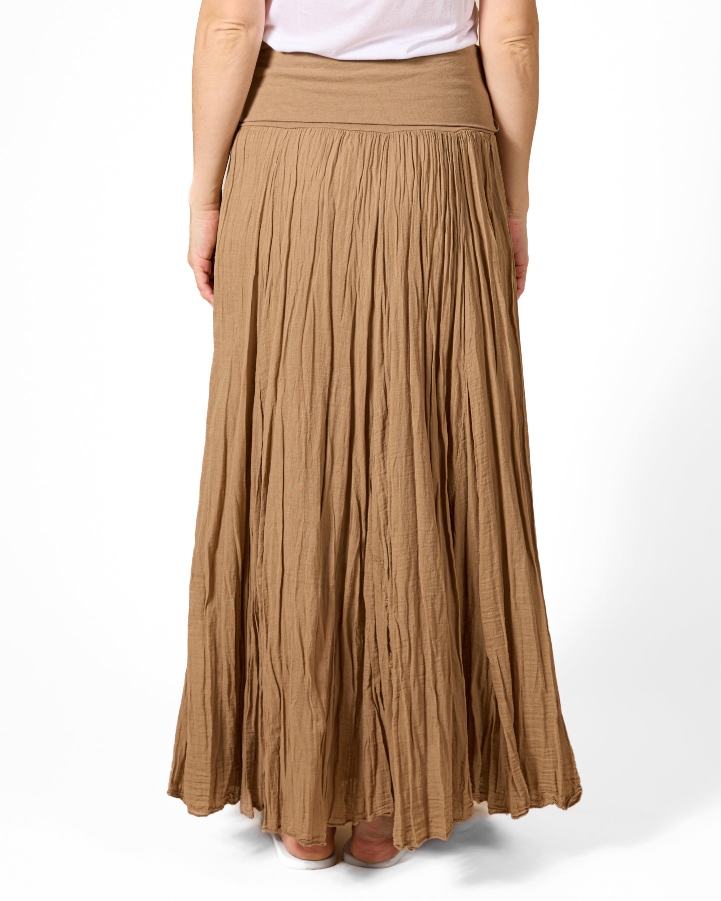Birch Pull On Fold Over Band Maxi Skirt