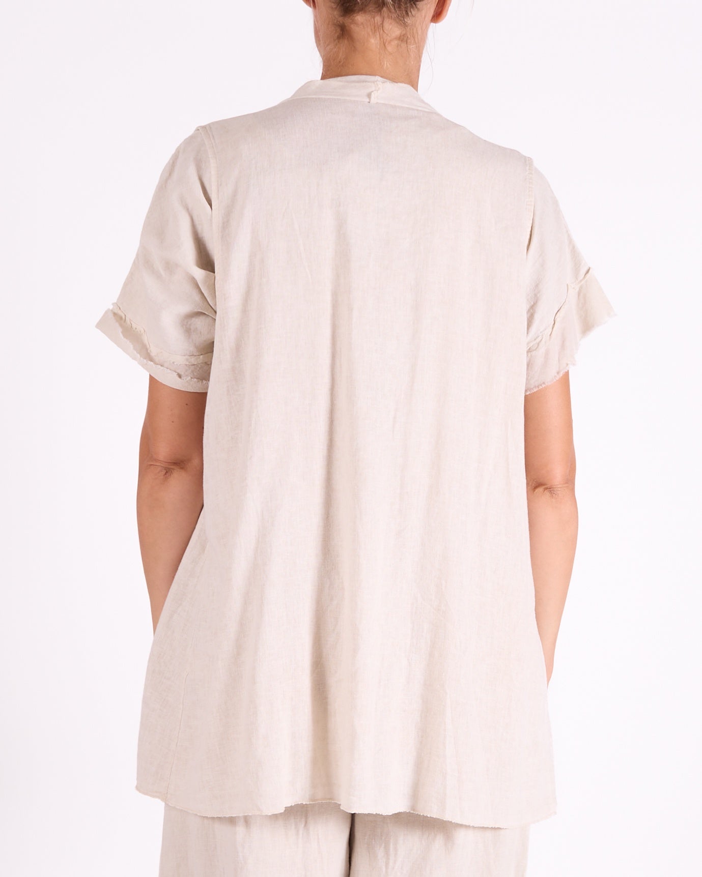 Sand Sleeveless Lightweight Vest Cardigan