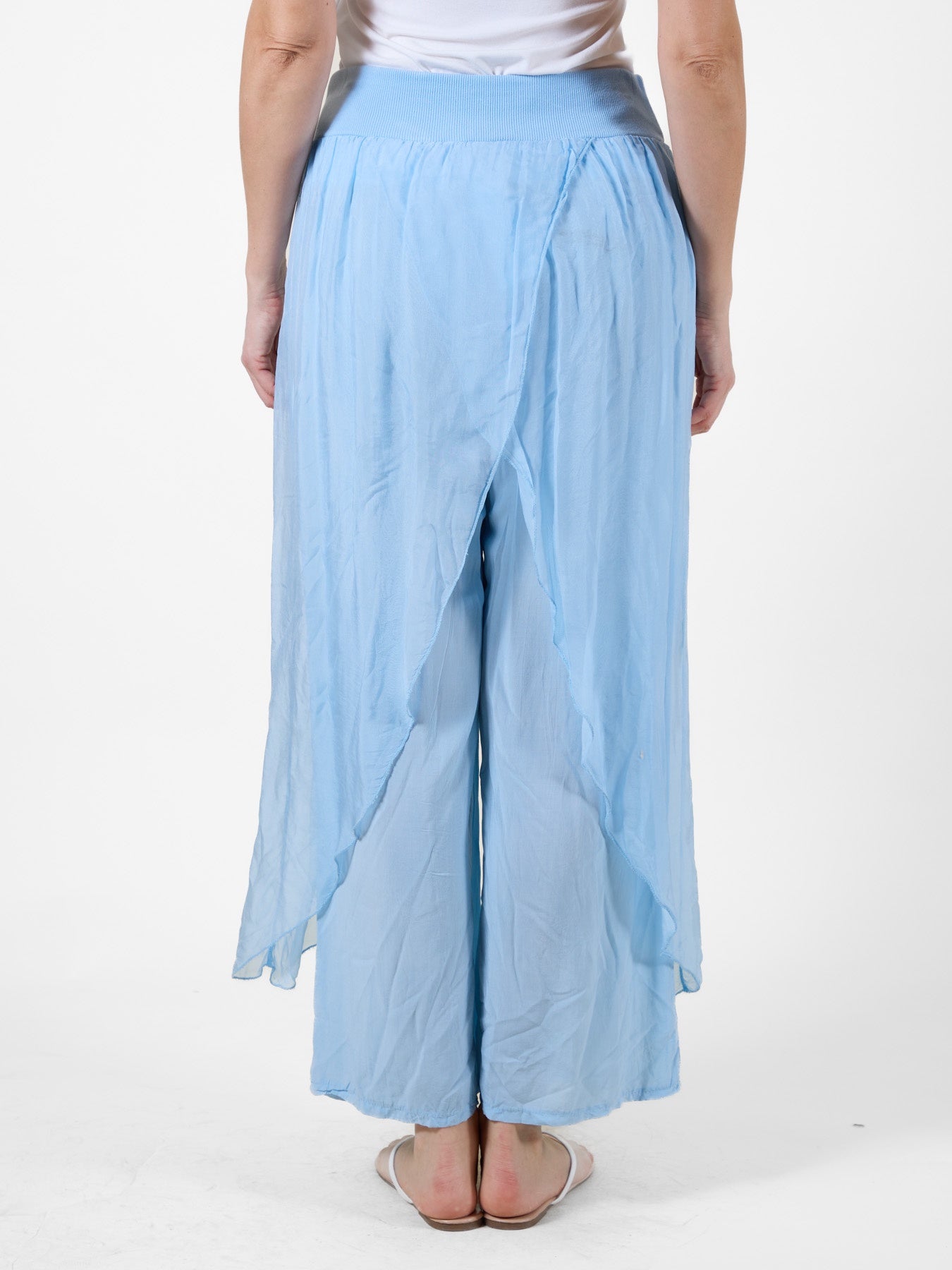 Pantalon bleu clair style portefeuille