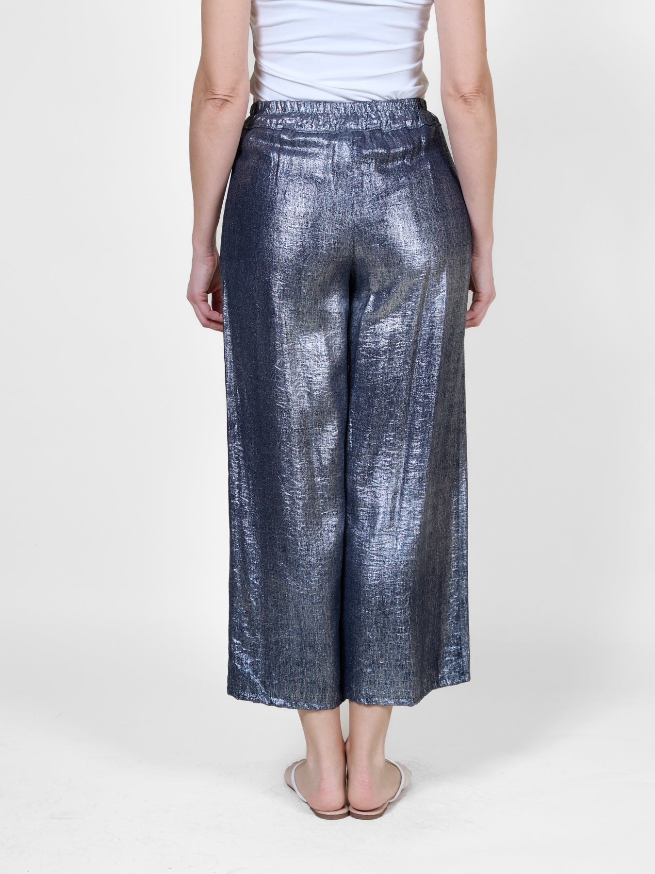 Midnight Pull-On Foil Pant with 2 Pockets