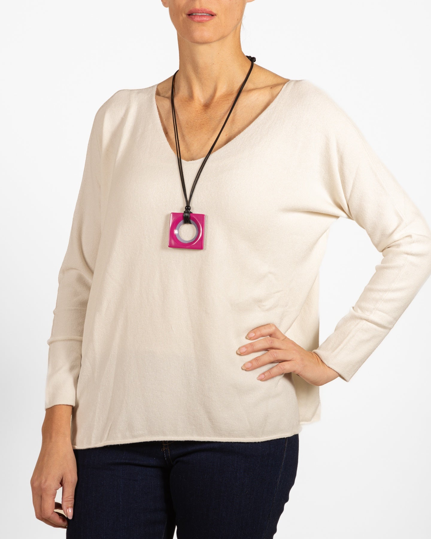 Pull-over Snow à col V et coupe carrée