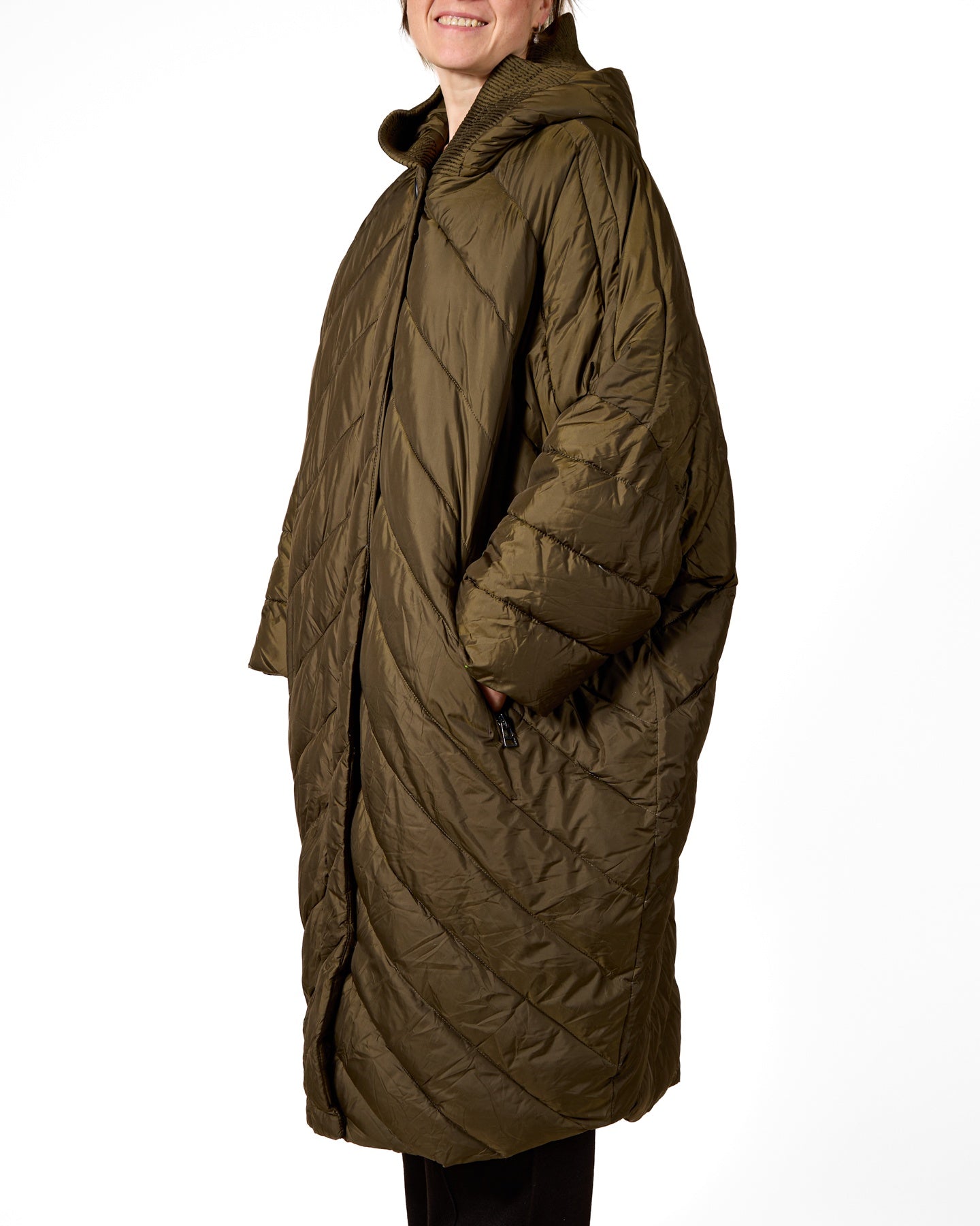 Doudoune longue oversize à capuche style militaire