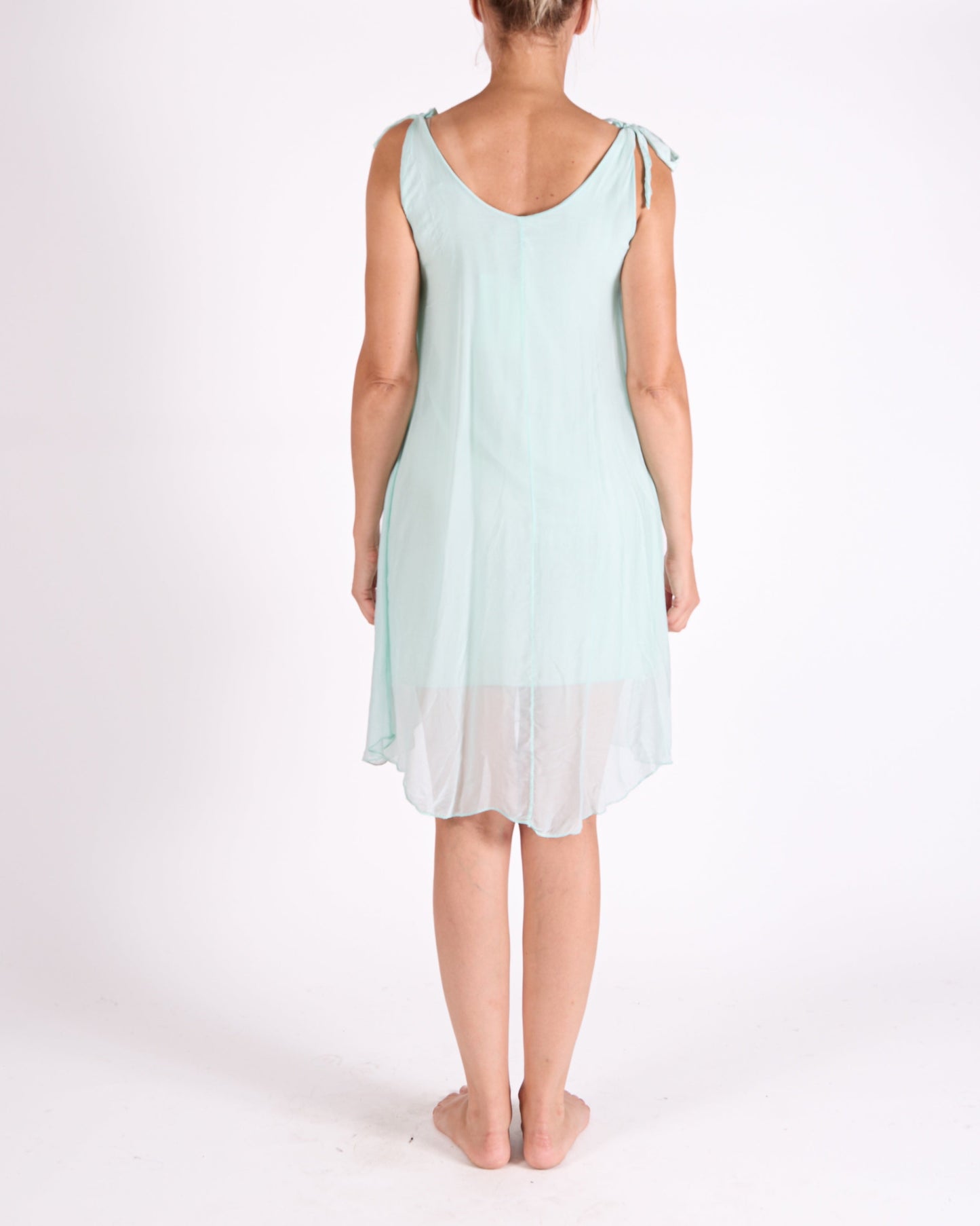 Seafoam Tie Shoulder Strap Dress