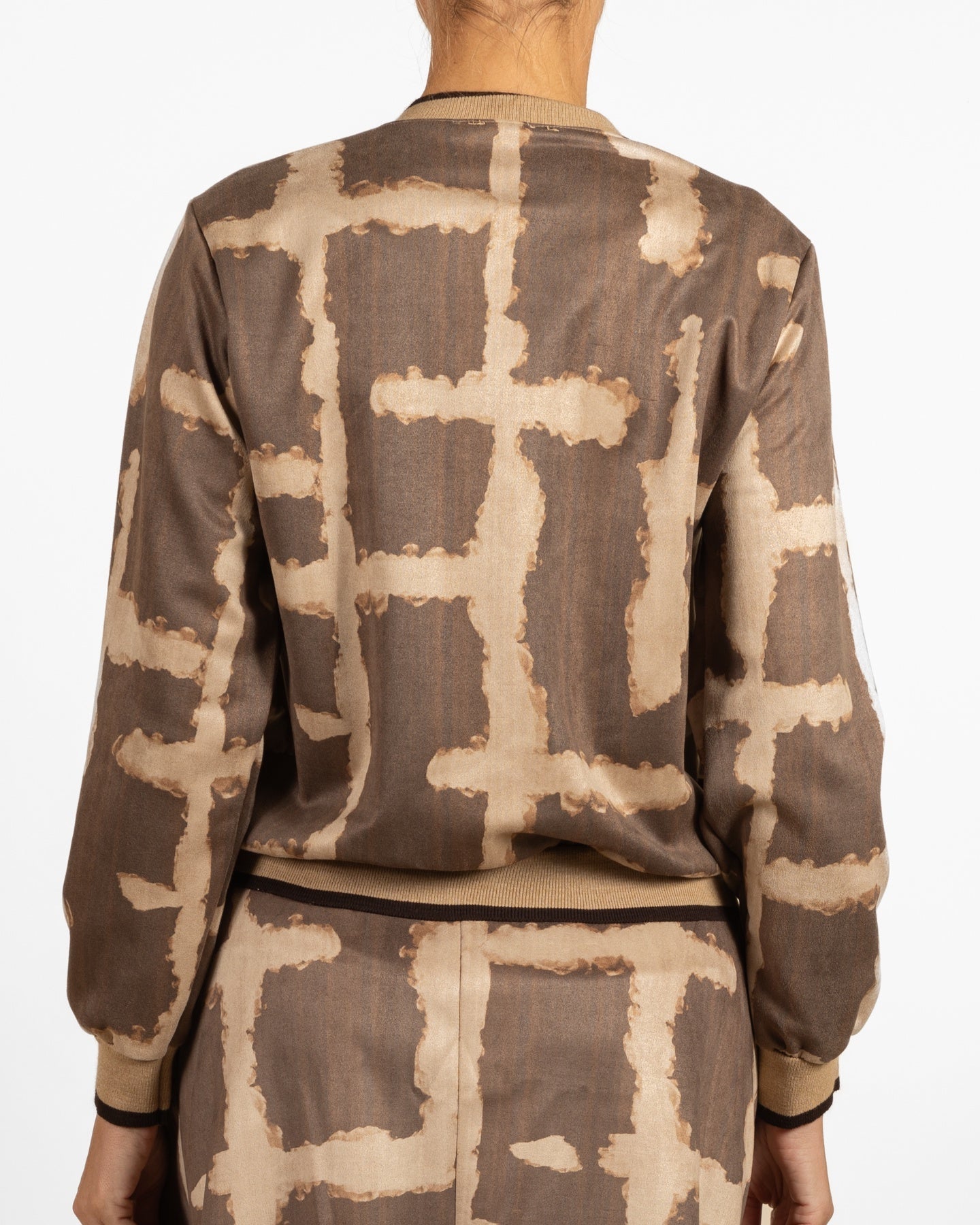 Pull bomber à fermeture éclair Cappuccino Maze