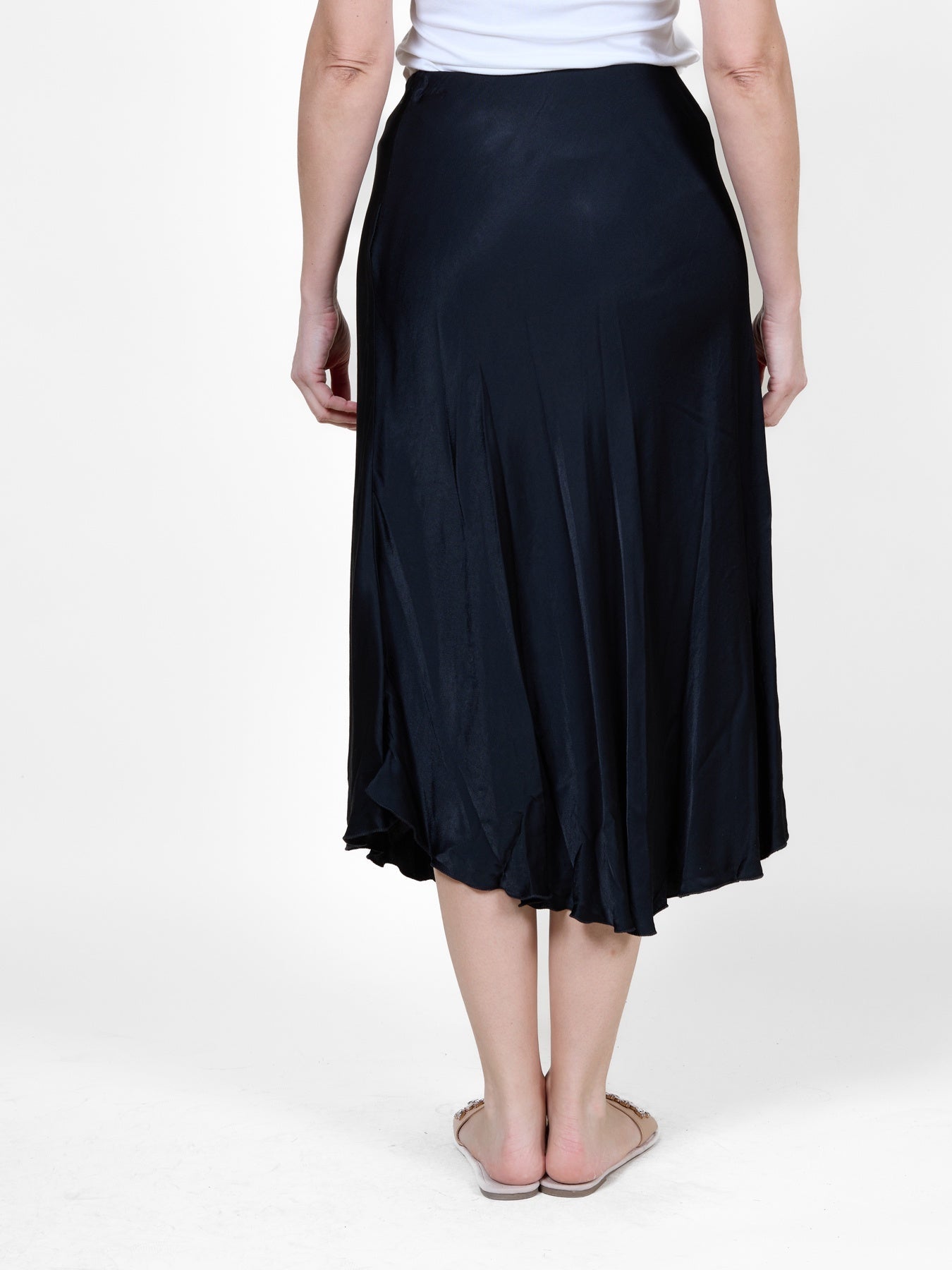 Black Long Skirt with Subtle Sheen