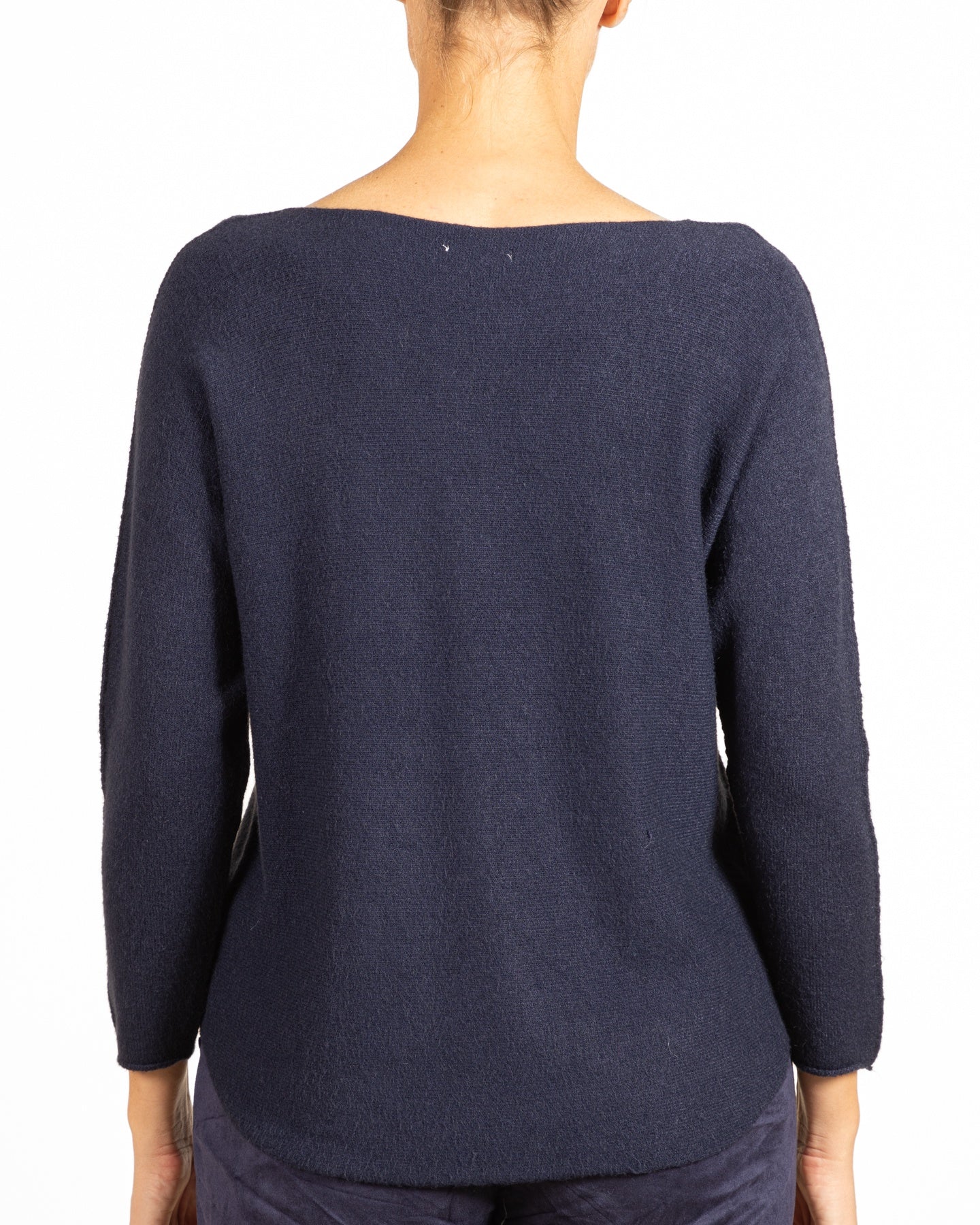 Midnight V Neck Reverse Seam Long Sleeve