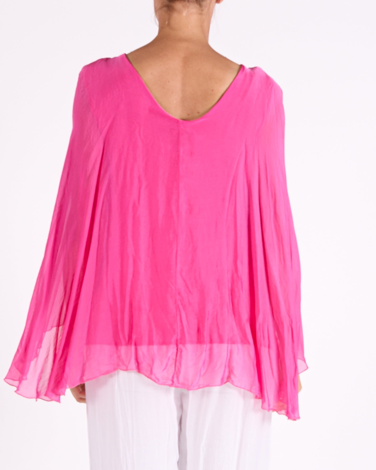 Cherry Boat Neck Novelty Open Sleeve Front Blouse