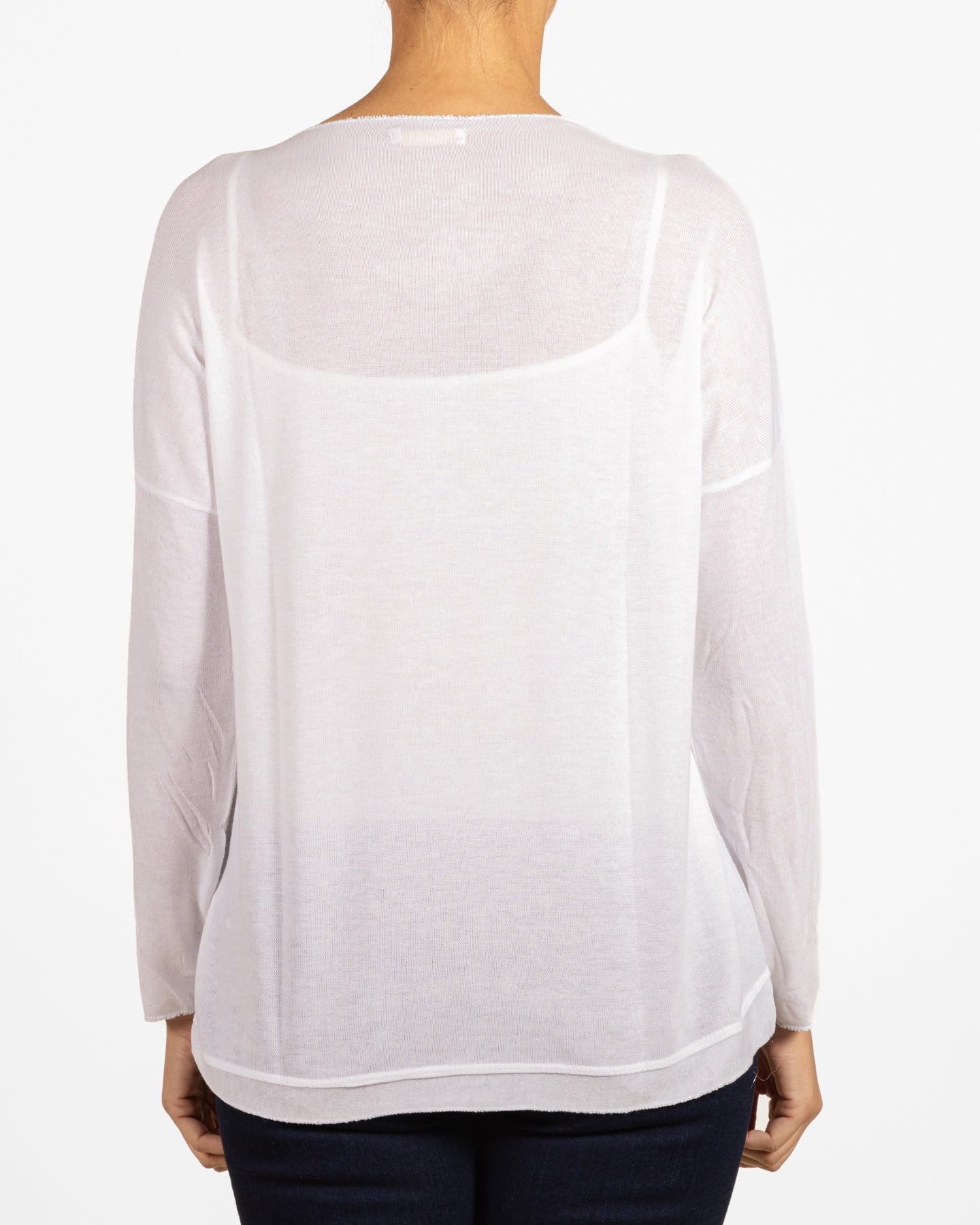 Pull-over ivoire à col bateau et signature cœur