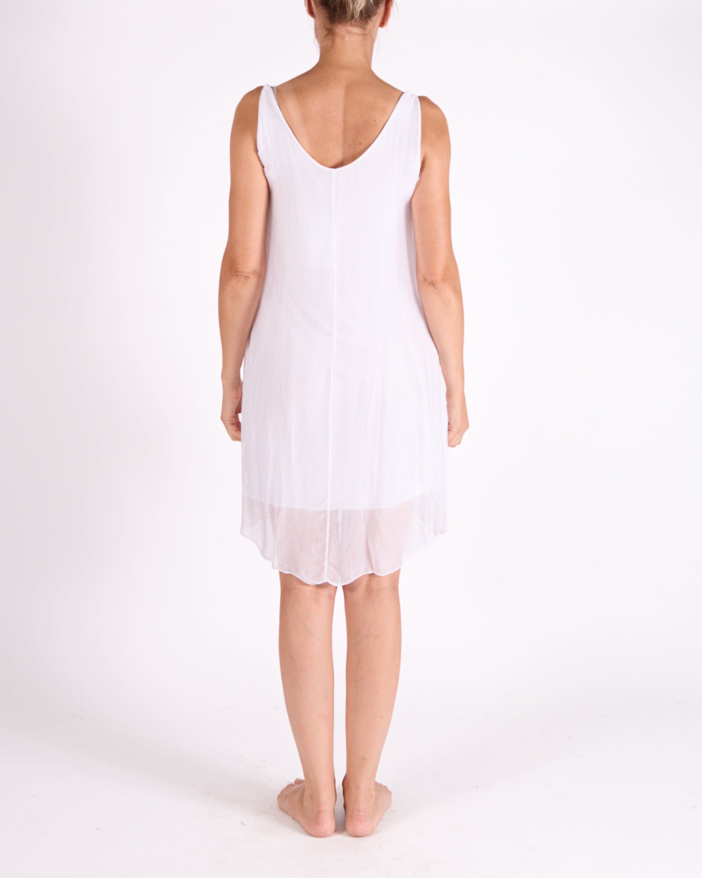 White Tie Shoulder Strap Dress