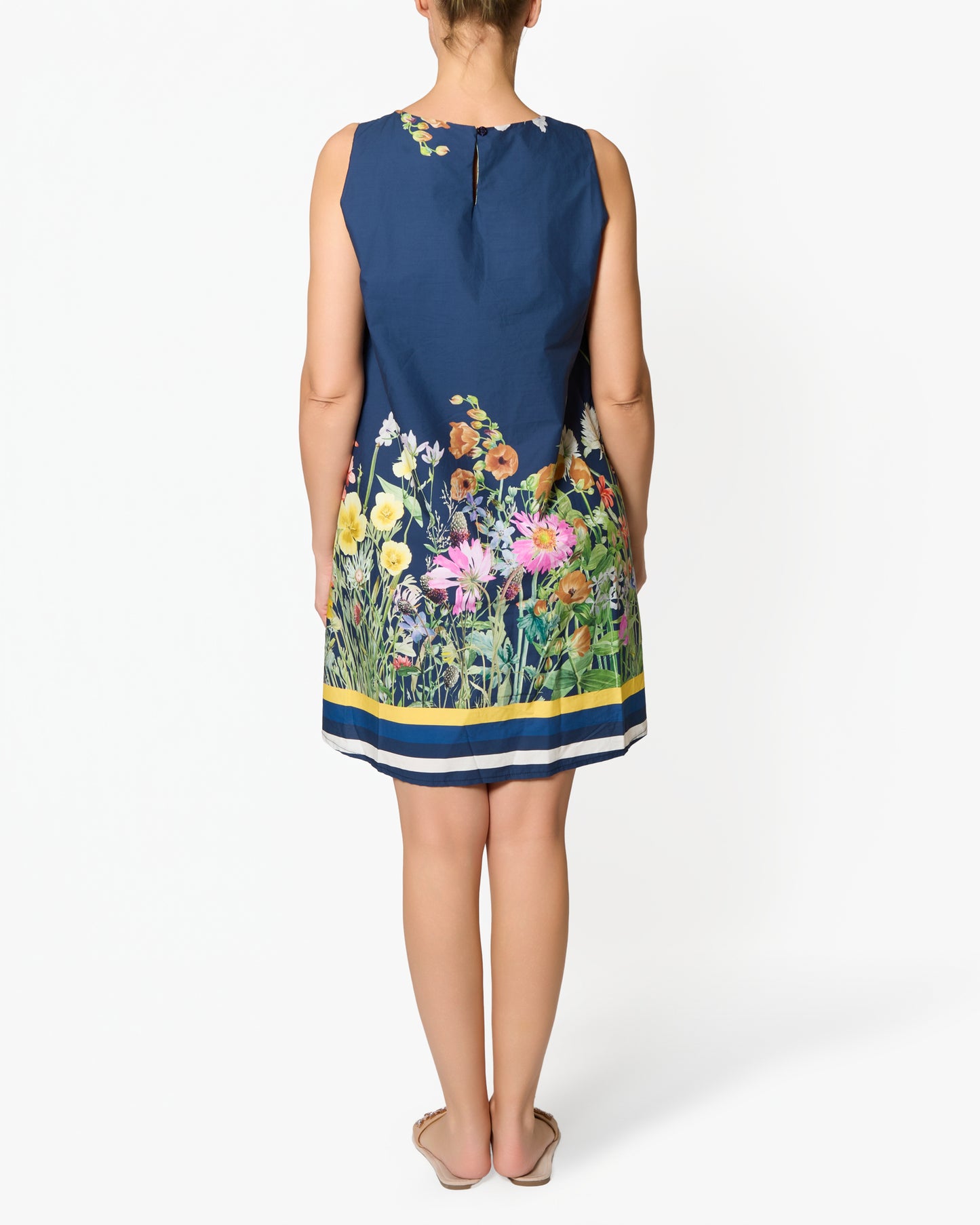 Robe midi sans manches midnight avec bas floral