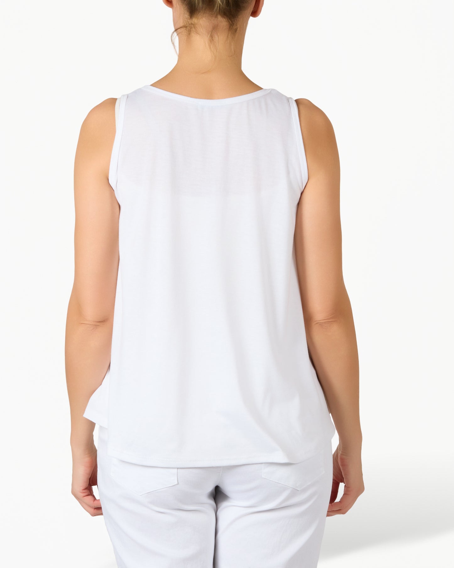 Camisole blanche sans manches tropicale été audacieux