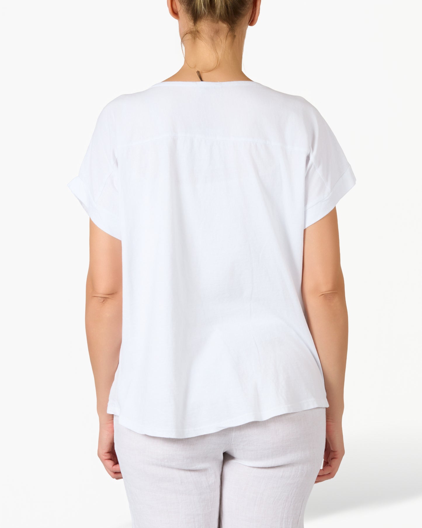 T-shirt blanc motif abstrait foil argent