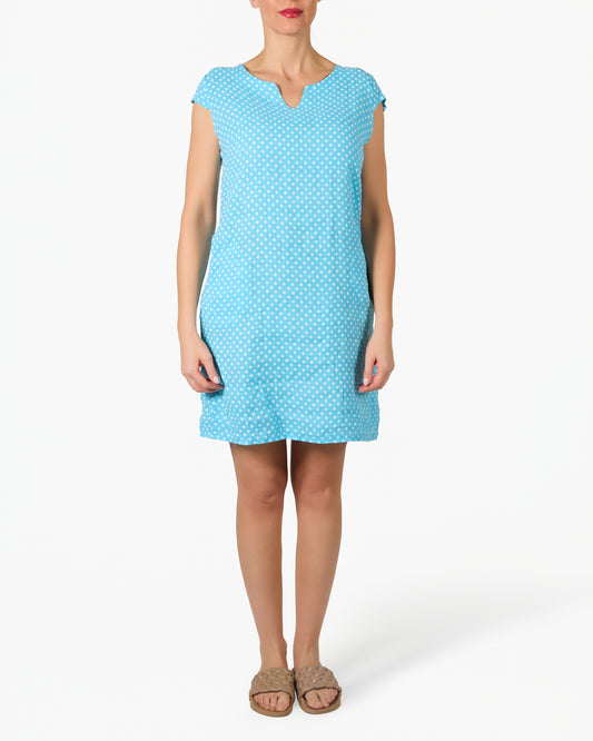 Robe tiffany à pois mini manches cap
