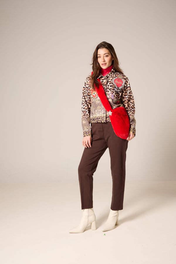 Army Button Front 2 Pocket Animal Military Print Jacket
