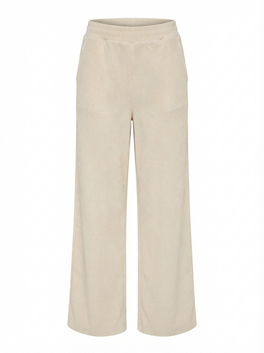 Wide-Wale Corduroy Wide-Leg Pants – Cream