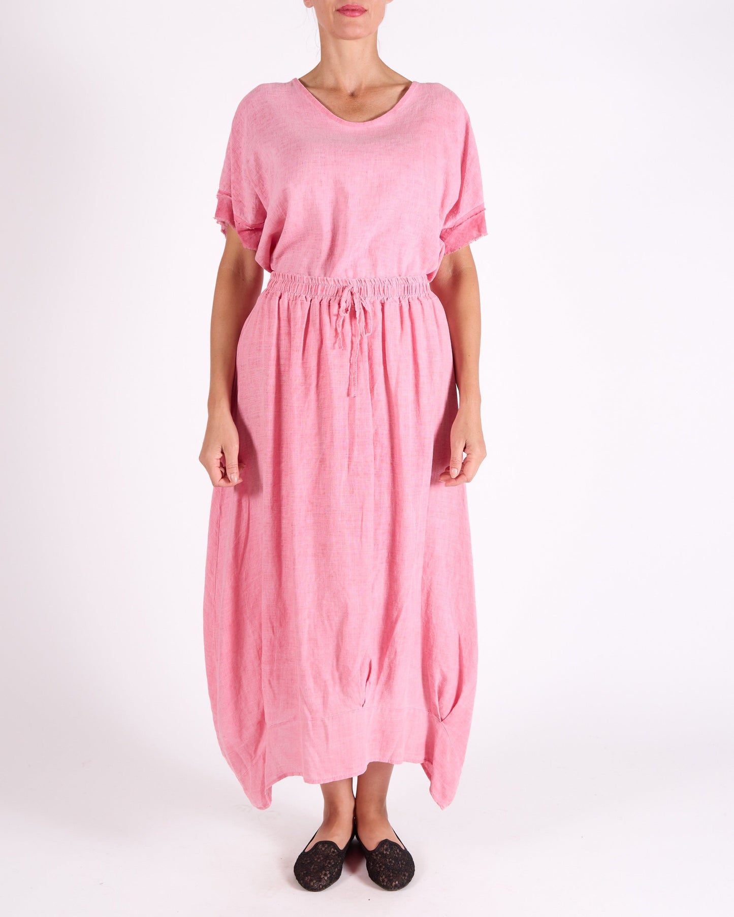 Watermelon Pull on Drawstring Band Hem 2 pocket insirt Skirt