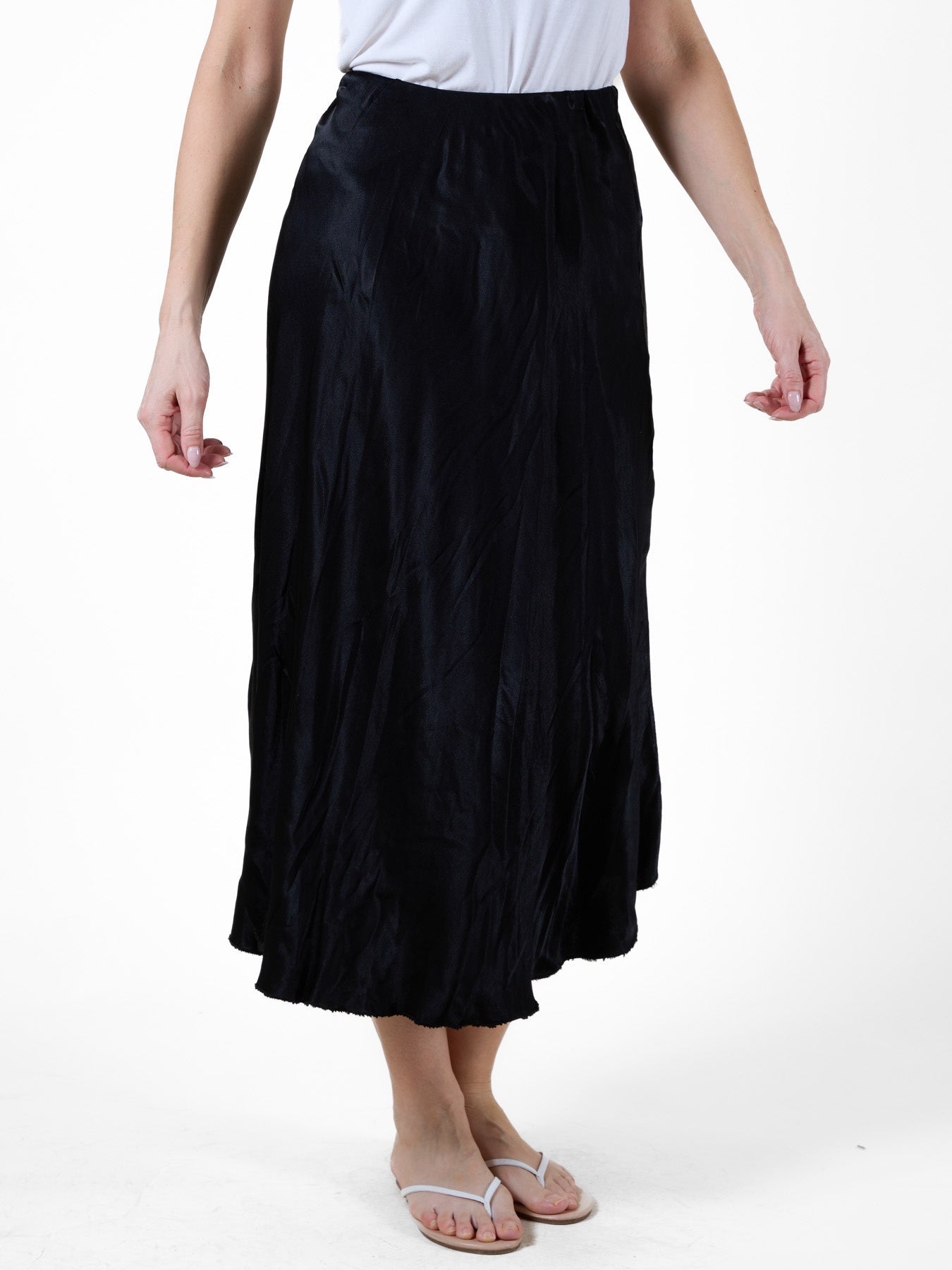 Black Long Skirt with Subtle Sheen