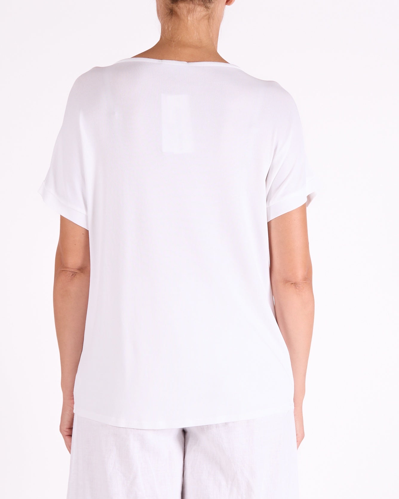 White Short Sleeve Gold & Silver Foil Studed T-Shirt