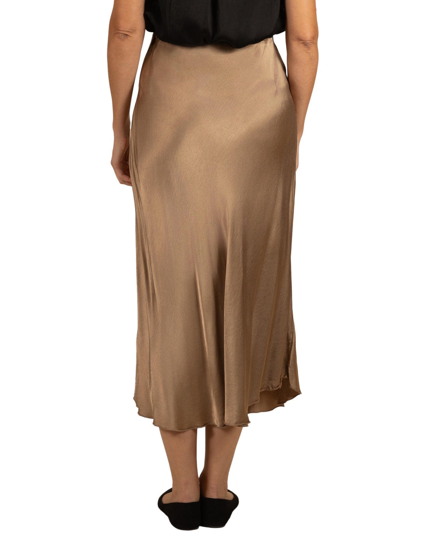 Camel Pull On Flare Skirt