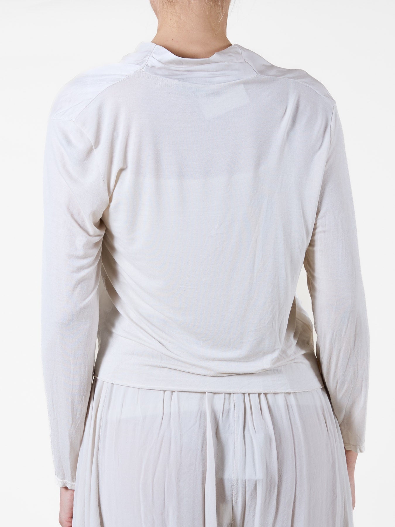 Boléro à manches longues couleur sable avec nœud sur le devant