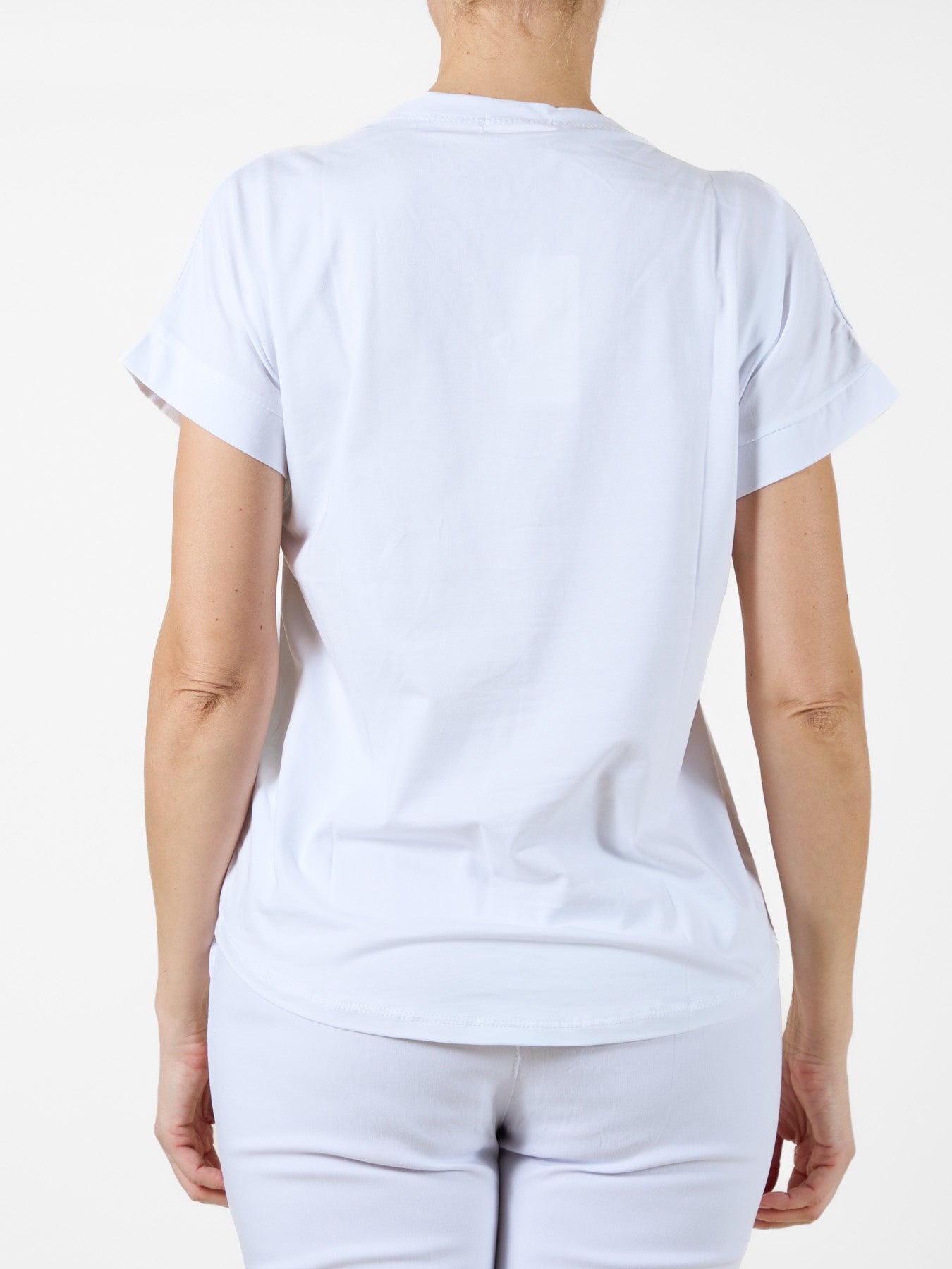 White T-Shirt with Gemstone "LOVE" Design