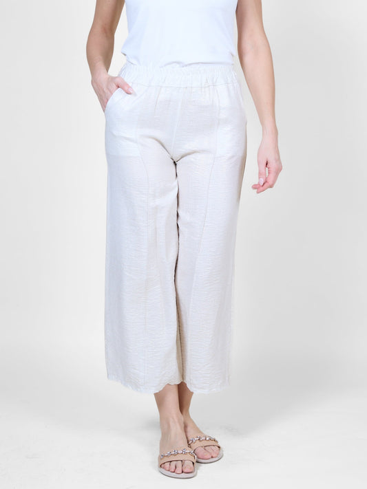 Sand Cropped Pull-On Flowing Pants