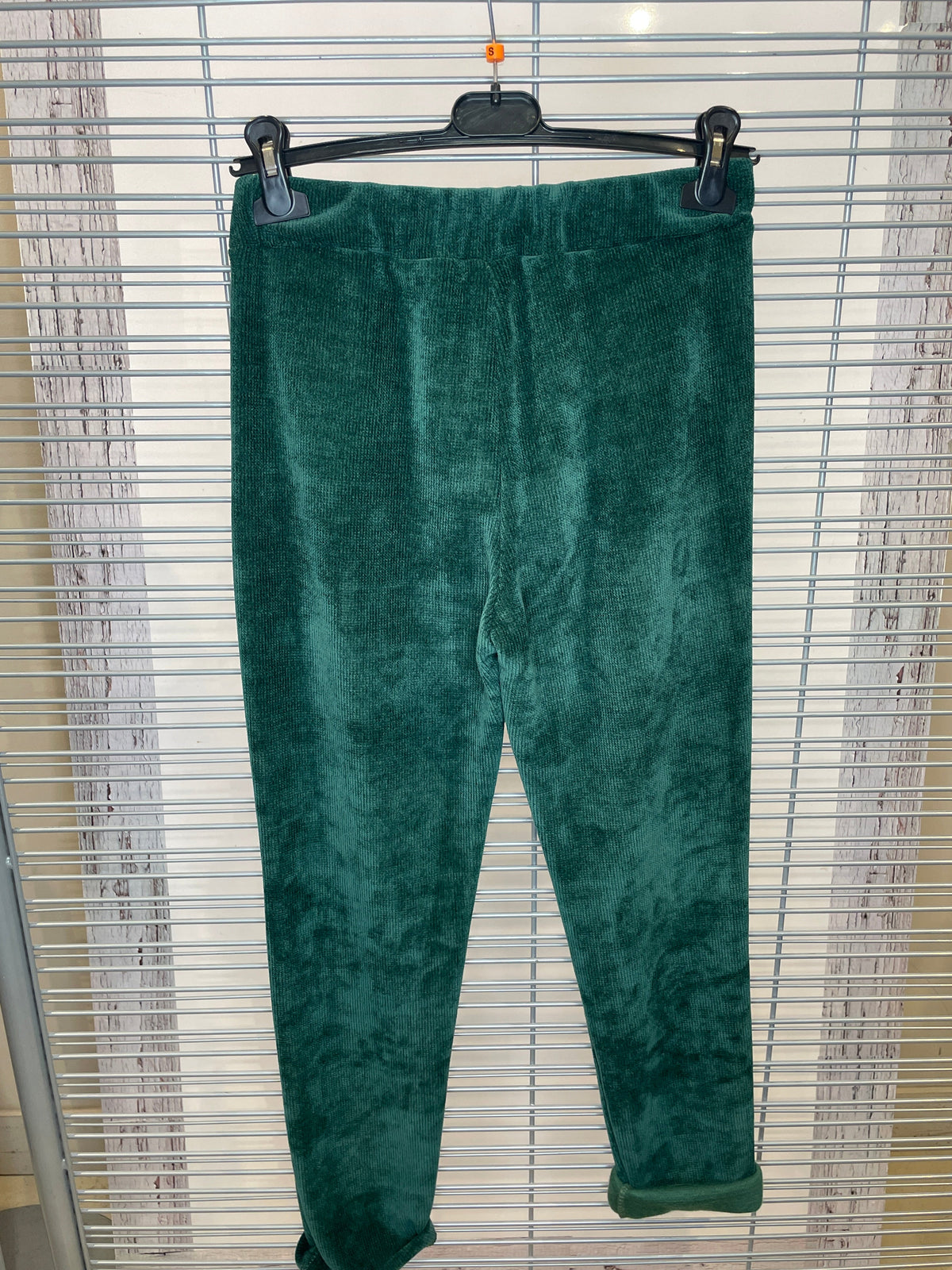 Ribbed Chenille Drawstring Pants – Emerald Green
