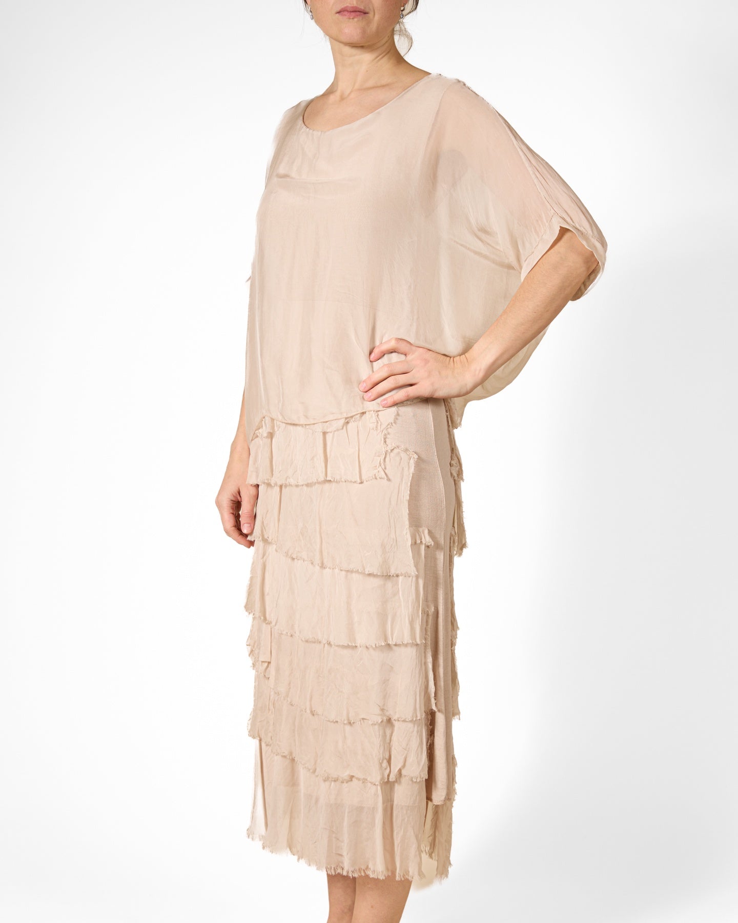 Robe doublée Sand Drp Shoulder Faux 2 pièces à bords francs multicolores
