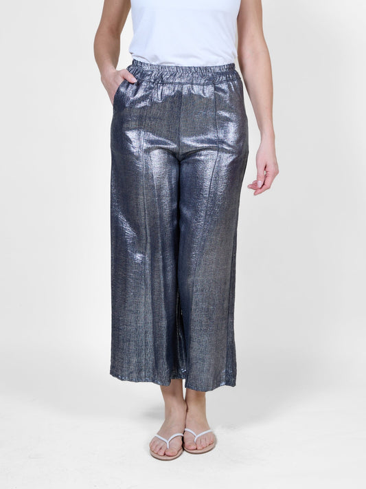 Midnight Pull-On Foil Pant with 2 Pockets