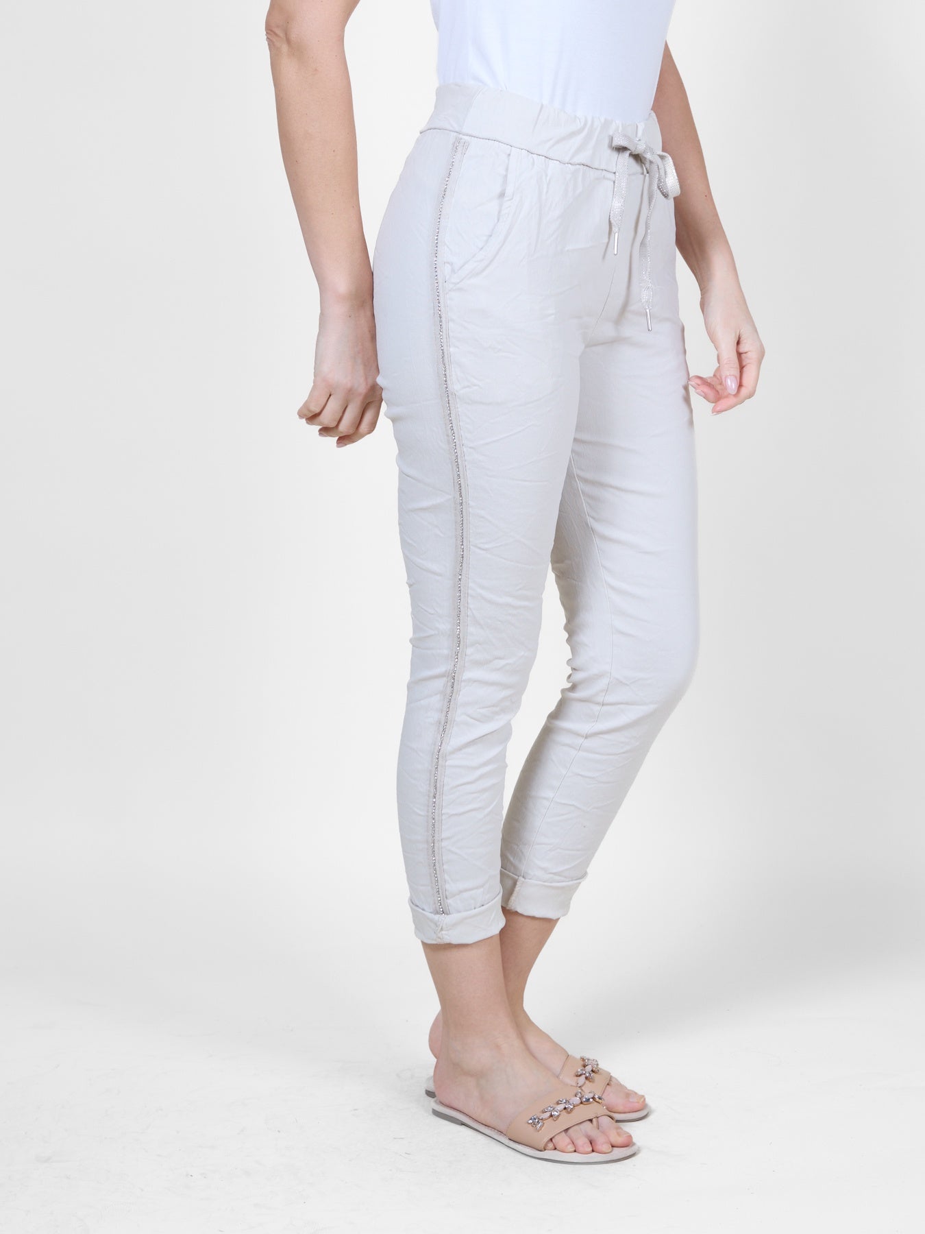 Sand Joggers with Bead Detail