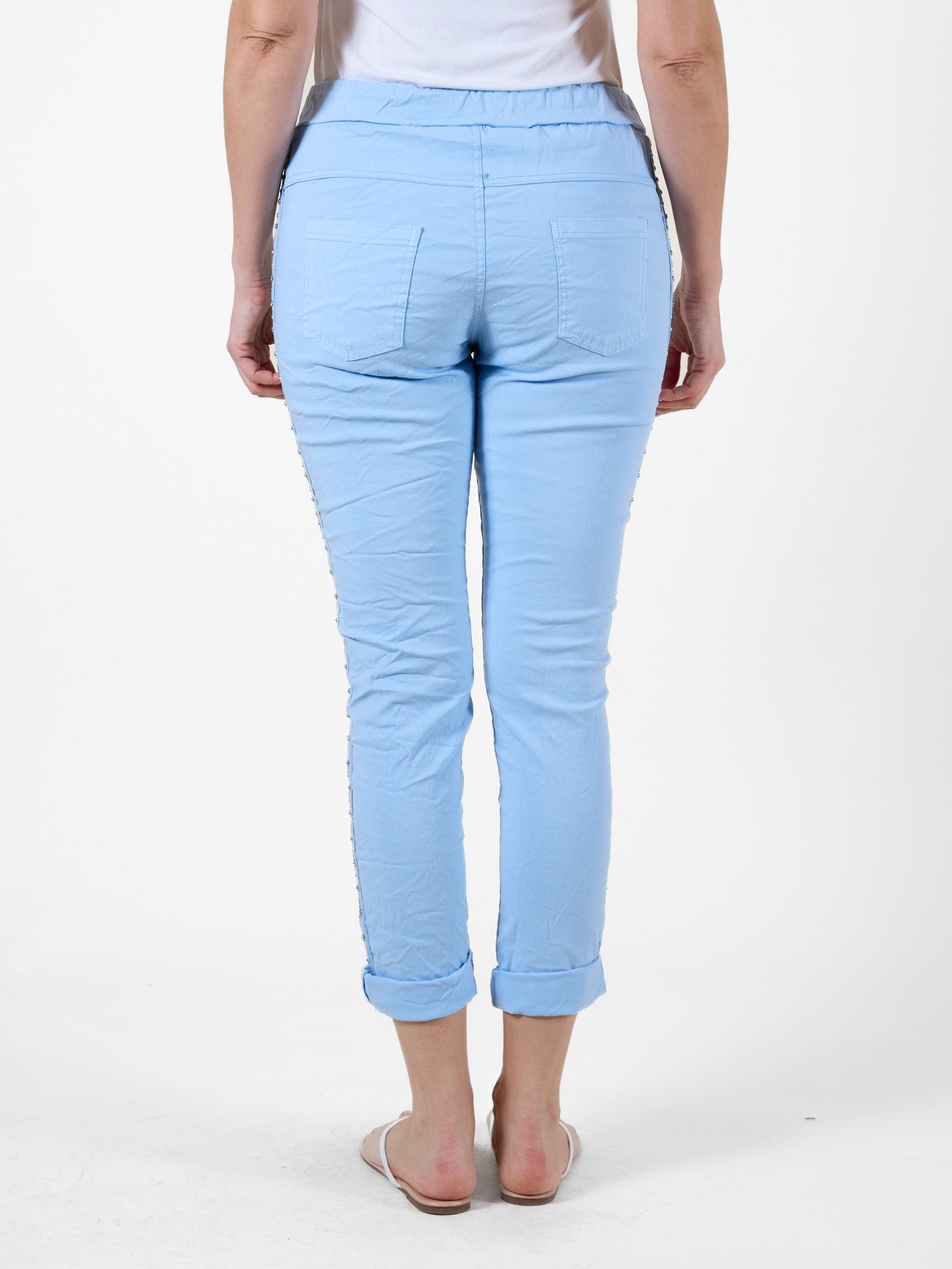 Pantalon de jogging bleu clair avec cordon de serrage à la taille