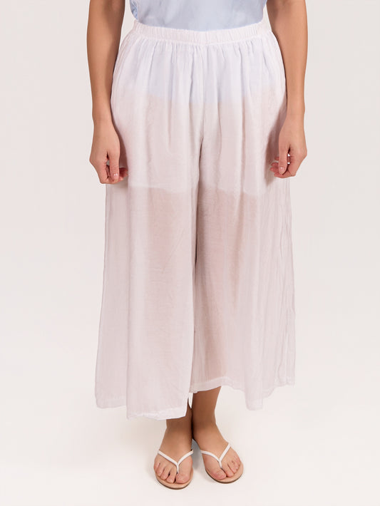 Pantalon blanc à enfiler avec doublure partielle