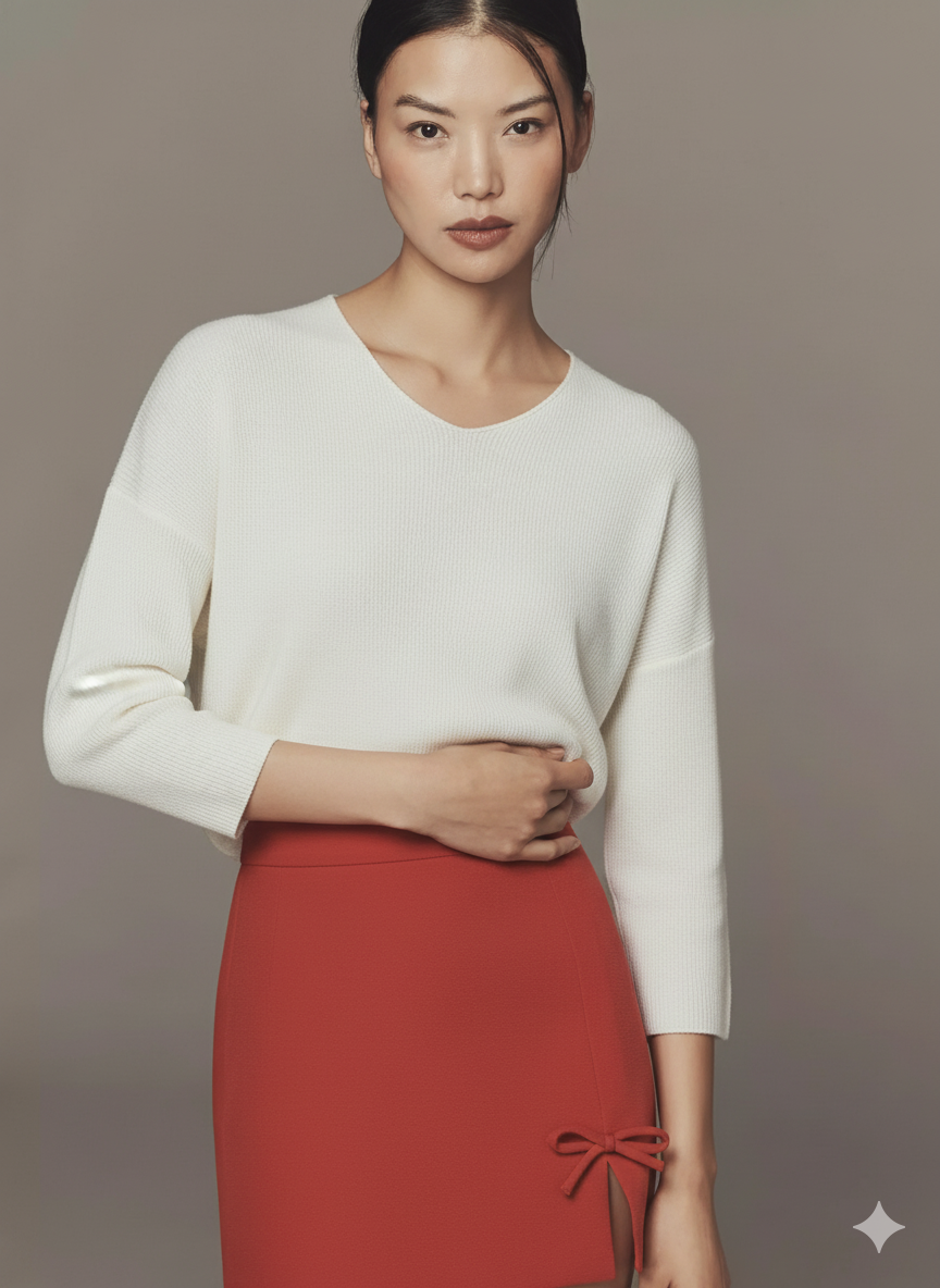 White Long Sleeve Knit Long Sleeve