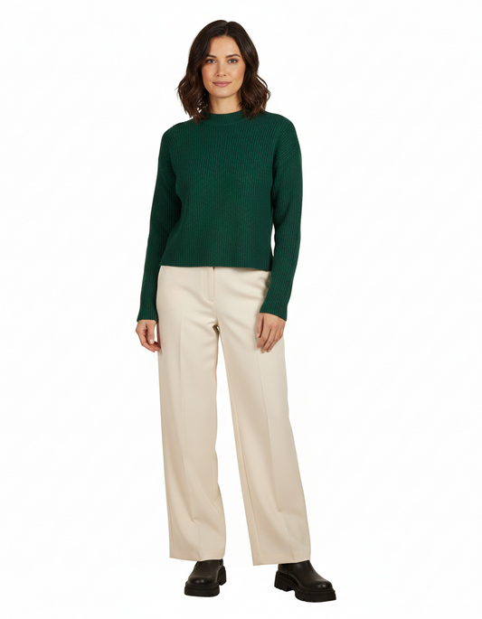 Pantalon de smoking ivoire à un bouton et fermeture éclair sur le devant