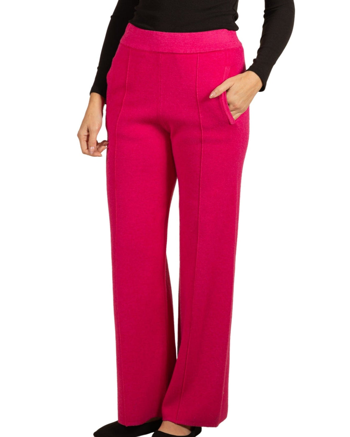 Hot Pink Pull On 2 Pocket Front Seam Pant