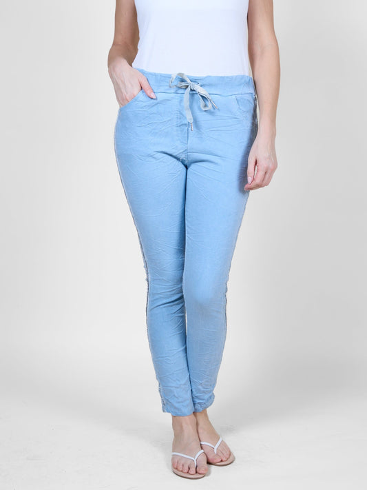 Airy Blue Joggers with Drawstring Waist