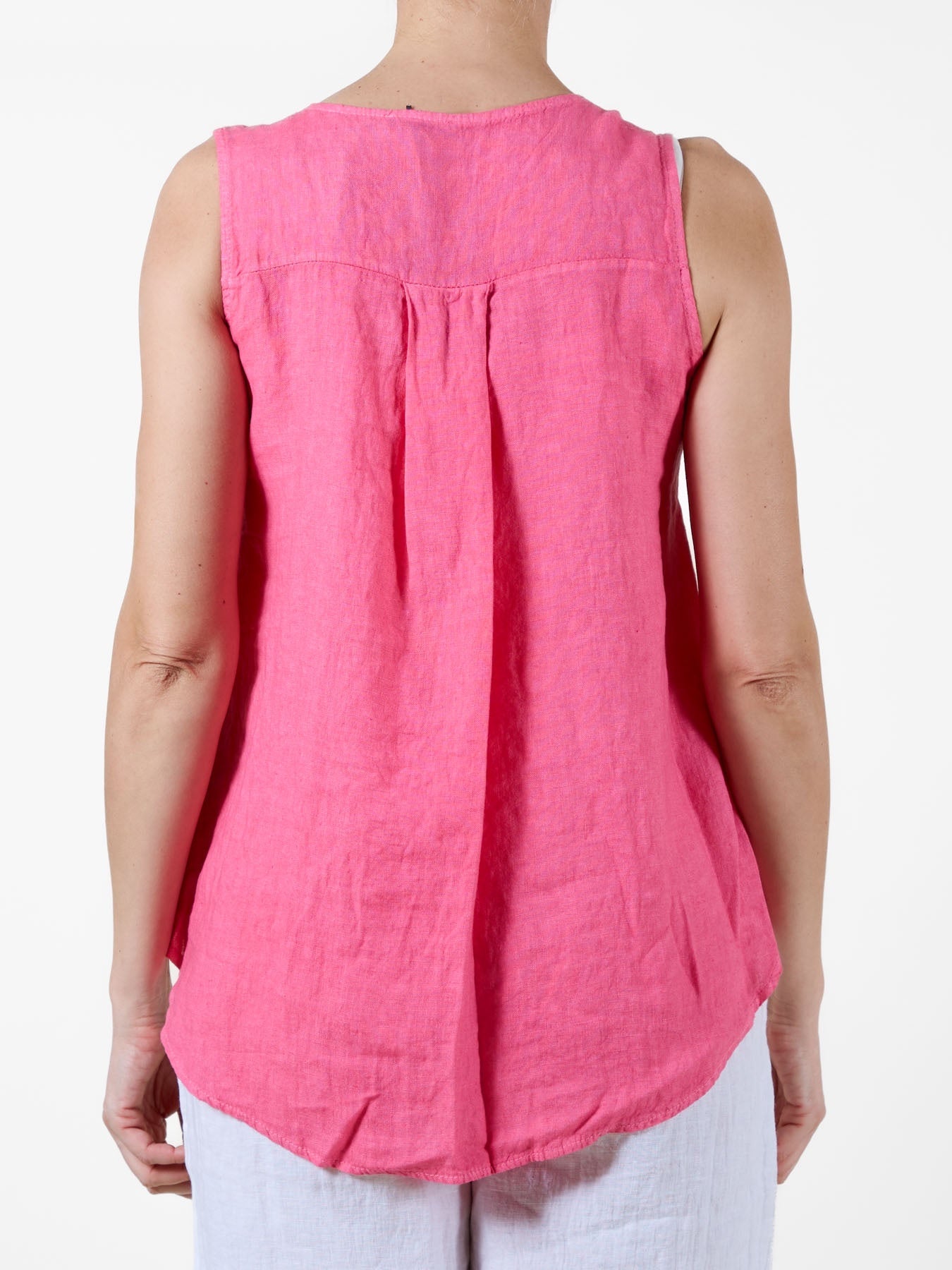 Débardeur asymétrique à boutons cerise