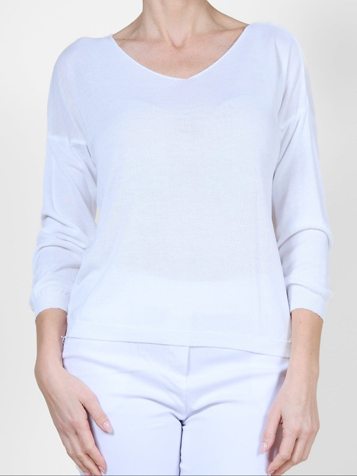 White Long Sleeve Knit Long Sleeve