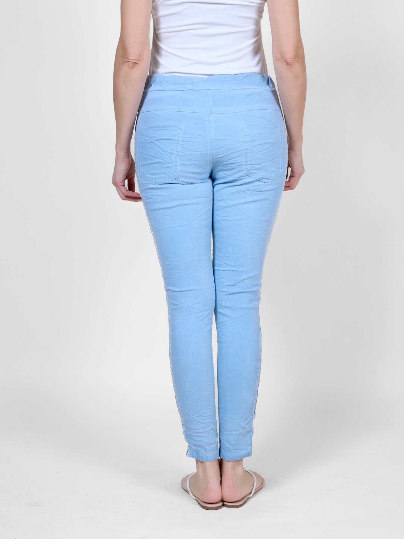 Pantalon de jogging bleu clair avec cordon de serrage à la taille