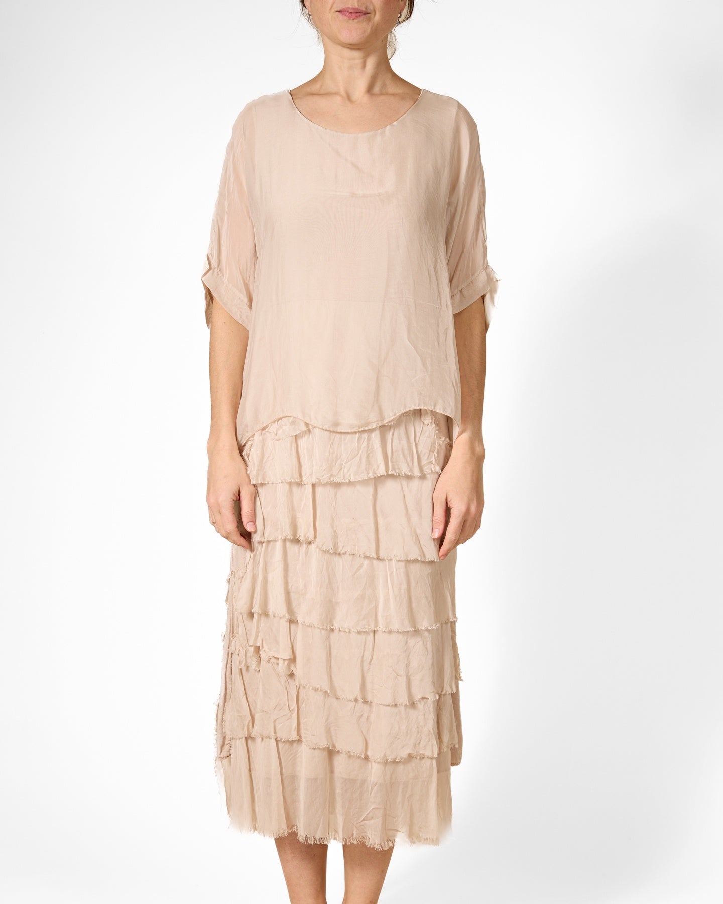 Robe doublée Sand Drp Shoulder Faux 2 pièces à bords francs multicolores