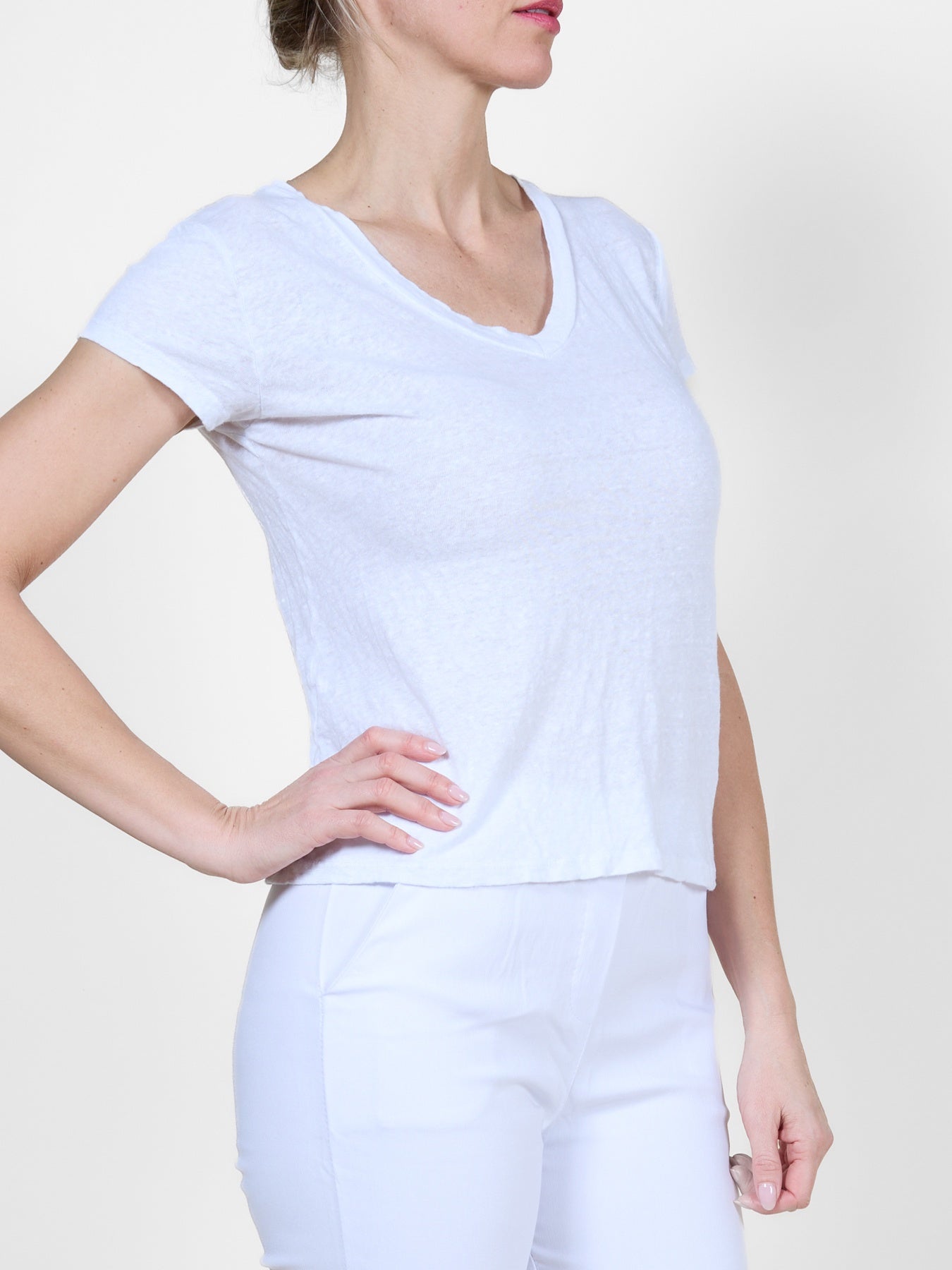 White V-Neck T-Shirt