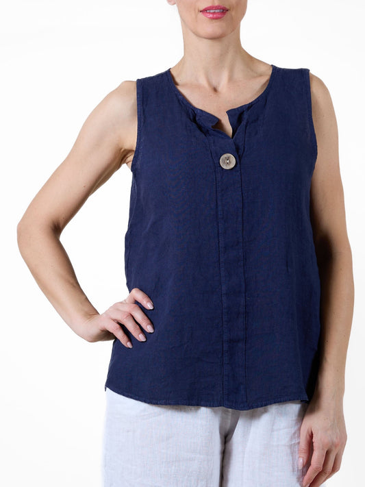 Débardeur asymétrique à boutons Midnight