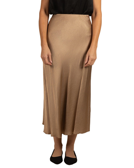 Camel Pull On Flare Skirt