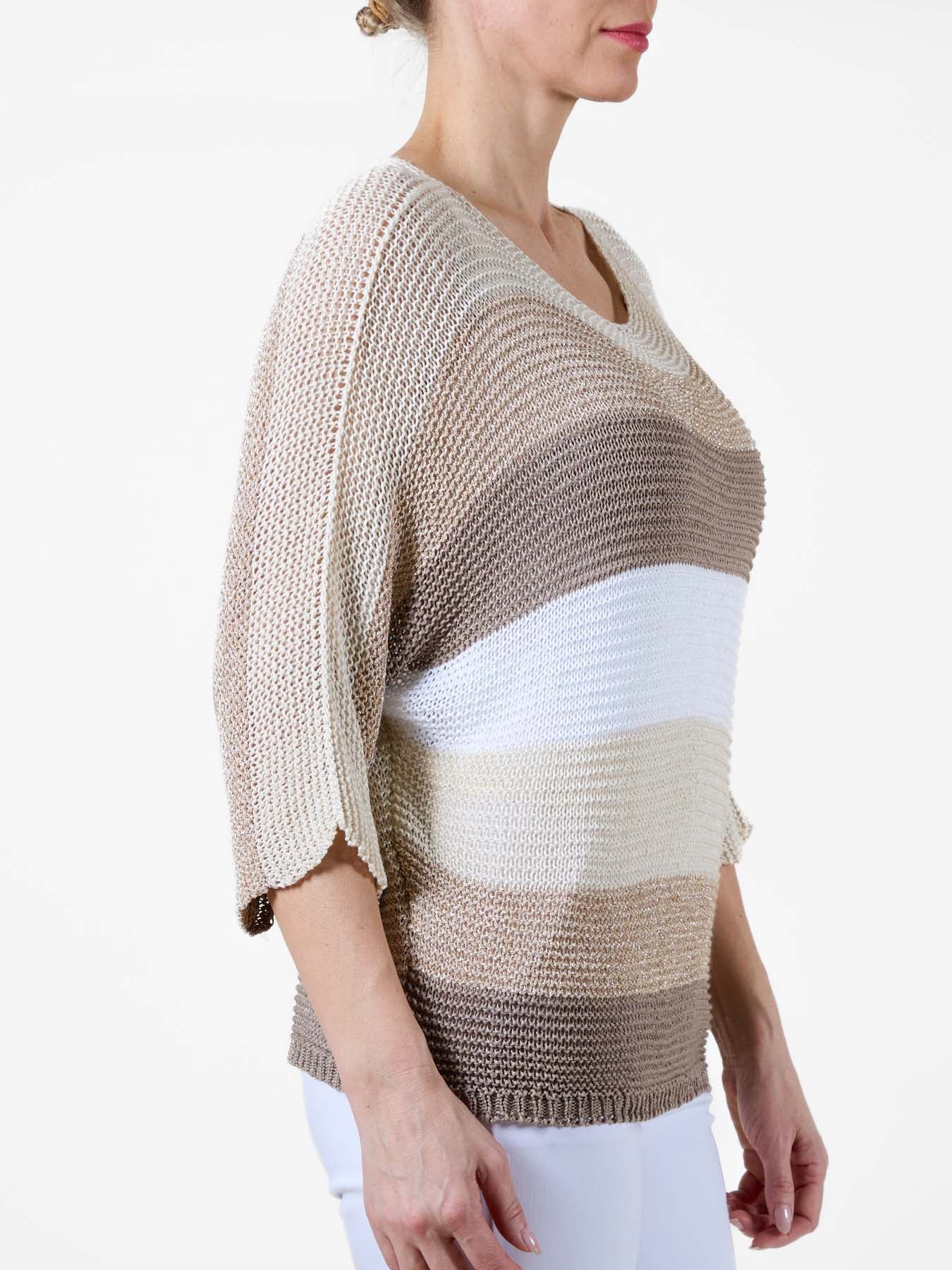 Pull Carnation en maille ample à manches longues et rayures