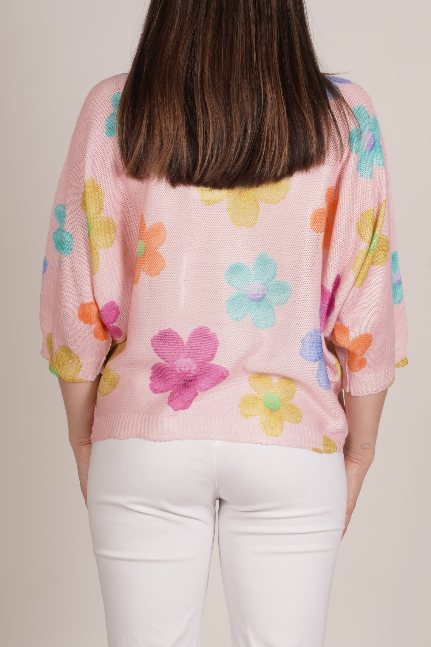 Pull à col rond Carnation imprimé marguerites multicolores