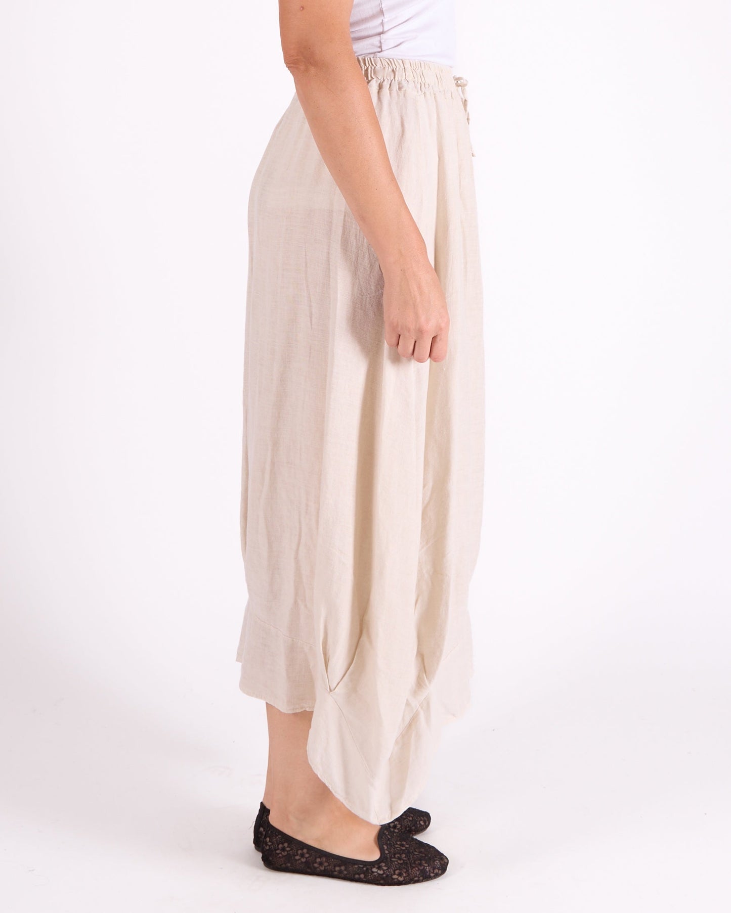 Sand Pull on Drawstring Band Hem 2 pocket insirt Skirt