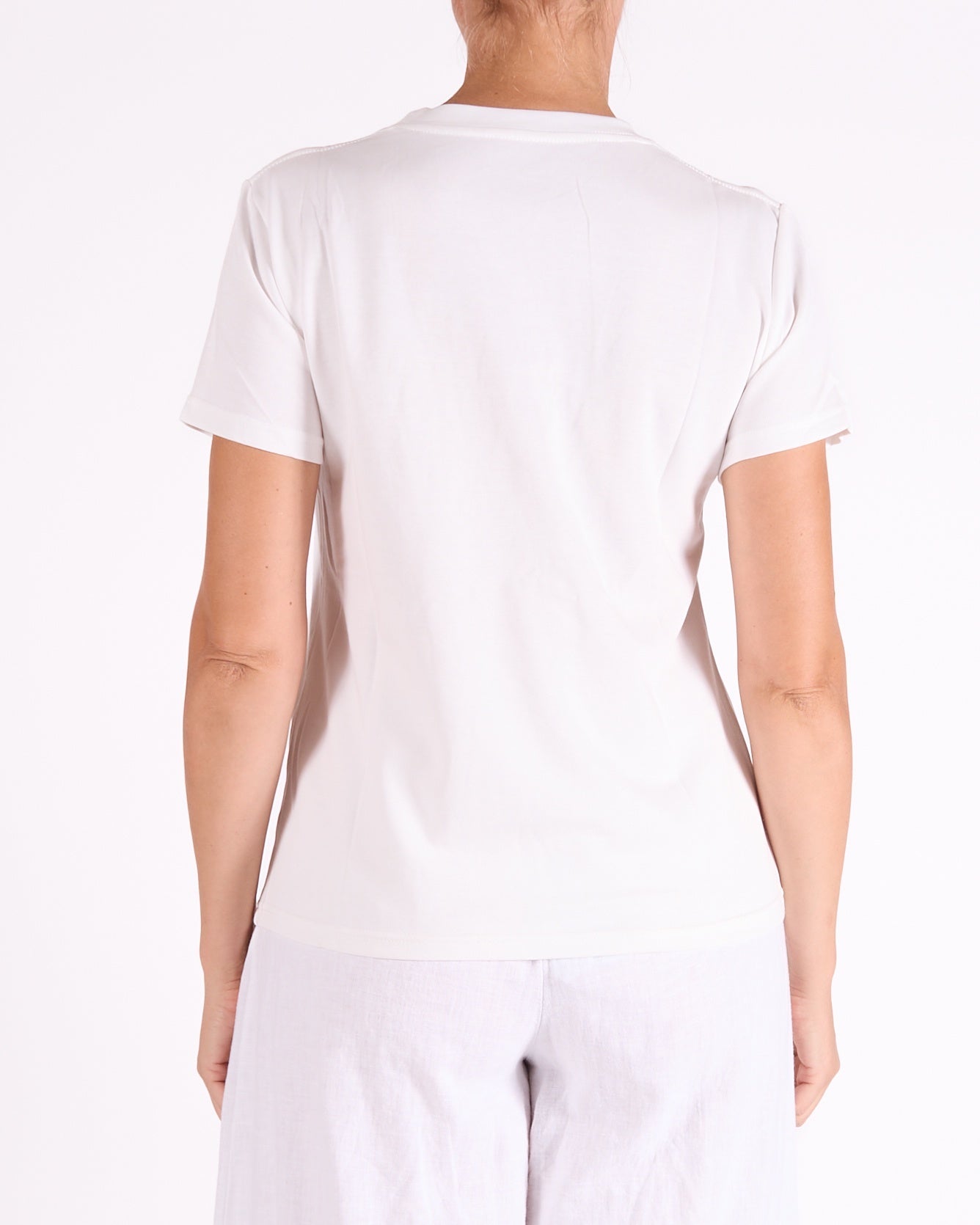 White Crew Neck Short Sleeve Embellished LOVE T-Shirt